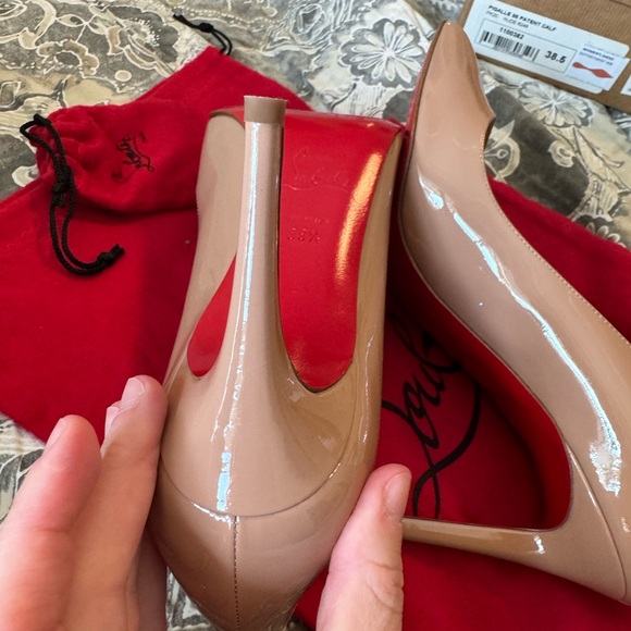 Christian Louboutin Nude Patent Leather Pumps Pigalle 85 - Picture 7 of 11
